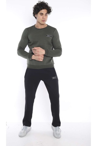 Escetic Erkek Spor Haki Kışlık Sweatshirt Takım, 3 İplik (İçi Şardonlu) K