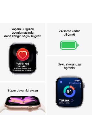 Apple Uyumlu MF834TU/A Watch Series 11 GPS + Cellular 42 MM Alüminyum Kasa S/M Akıllı Saat (Apple Uyumlu Türkiye Garantili)