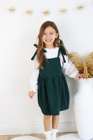 Fitilli Kadife Elbise İkili Takım Yesil