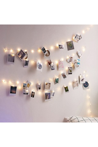 Xindoker Ev Dekorasyon Işıklı Fotoğraf Klipsleri - 3m 30 Led Isınma Beyazı Bakır Tel, 30 Şeffaf Plastik Klip Pil Dahil Değil