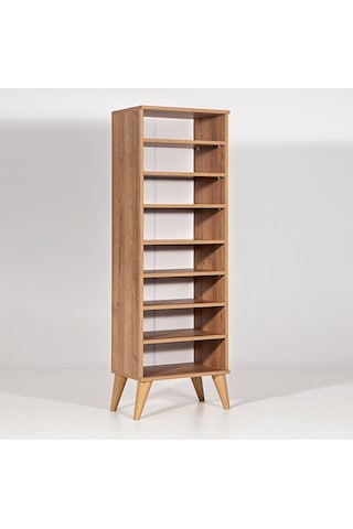 Bingo Flamingo / 8 Raflı Tek Kapaklı Çok Amaçlı Mutfak Dolabı Banyo Dolabı Çok Amaçlı Dolap Kahverengi