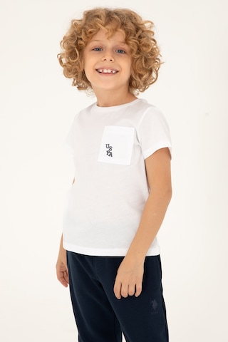 U.S. Polo Assn. Erkek Çocuk Beyaz Bisiklet Yaka Tişört 50298096-VR013