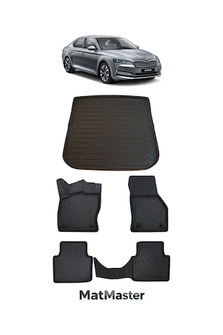 Skoda Superb 2020 Model 5d Premium Ekstra Havuzlu Paspas Ve Bagaj Havuzu Set