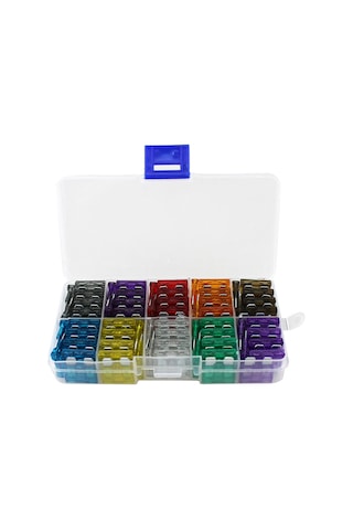 Gajeena 100 Adet Çinko Alaşımlı Standart Sigorta 2a-35a + Şeffaf Depolama Kutusu F406-z 2 - 3 - 5 - 7.5 - 10 -15 - 20 - 25 - 30 - 35