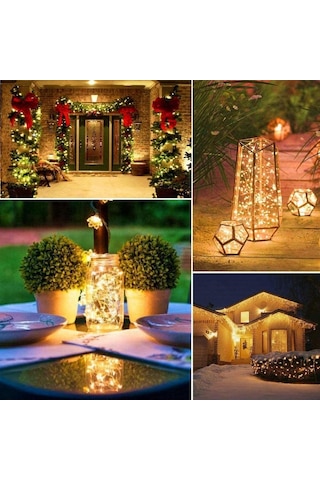 Soulader Su Geçirmez 10'lu Led Peri Işığı Seti Dış Mekan Aydınlatma Bahçe Dekorasyonu Sarı