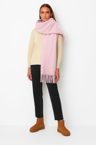 Bermody Puffy Yumuşak Dokulu Kadın Atkı Şal Omuz Şalı 50 X 190 Cm Pembe