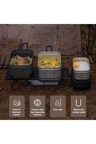 Kamp Öğle Yemeği Kutusu Katlanır Kolu Alüminyum Kamp Y25197w-l L Beyaz