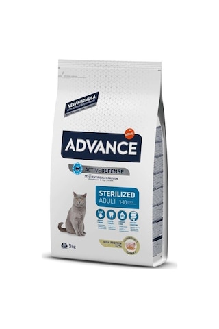 Advance Sterilised Hindi Etli Kısırlaştırılmış Yetişkin Kedi Maması 3 KG