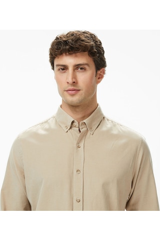 Nautica Erkek Bej Classic Fit Gömlekdüzw57424t