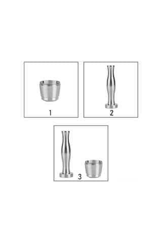 Teltree Nespresso U/citiz/pixie Uyumlu Paslanmaz Çelik Tekrarlı Kahve Kapsülü + Press Taşlama Aleti Seti 5g Kapasite Diğer