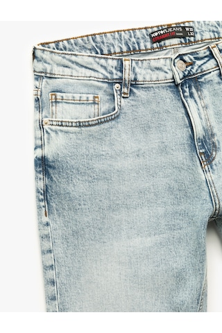 Koton Normal Bel Pamuklu Düğmeli Straight Fit Jean Pantolon - Mark Jean Açık İndigo 5sam40055nd Açık İndigo