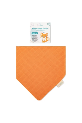 Novibaby Müslin Bebek Fular Önlük – Tarçın – Mama Önlüğü Salya Bezi Ağız Mendili Bandana 30x30cm Turuncu