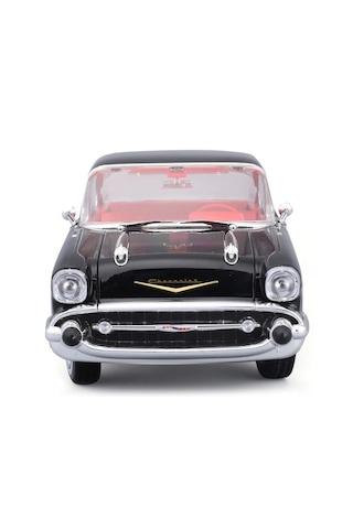 1:18 Ölçek Maisto 1957 Chevrolet Bel Air Coupe Diecast Metal Minyatür Model Araba 25cm