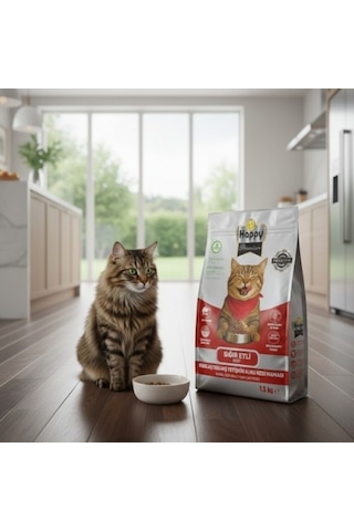 Happy Kısırlaştırılmış Sığır Etli Kuru Kedi Maması 3 KG