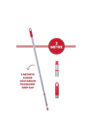 Flora Teleskopik Uzatmalı Metal Sırık Sap 2 Metre Yeni Tasarım
