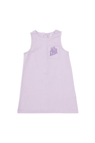 U.S. Polo Assn. Kız Çocuk Lila Bisiklet Yaka A-Form Dokuma Elbise 50299309-VR034
