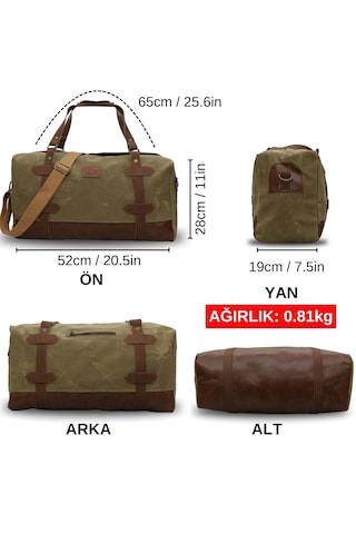 Dark Cotton 7104 Camel Seyahat Spor Suya Dayanıklı Kanvas Çanta