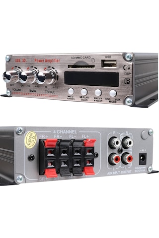 Magicvoice Yw-281l 12 Volt 200 Watt Motosiklet Bluetooth Amfi Usb/sd 4 Kanal Pazarcı - Anfi 154x140x42mm