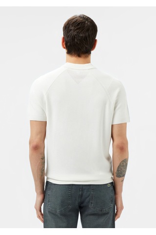 Lacoste Kısa Kollu Polo Yaka Regular Fit Erkek Triko Örme T-shirt Beyaz