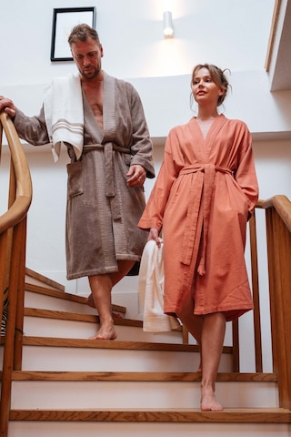 Jojomia Lavinia Uzun Kollu Kadın Sabahlık / Kimono Somon