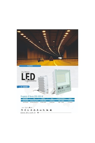 300w Led Projektör Dls Park Bahçe Çevre Site Bina Tabela Dış Meka