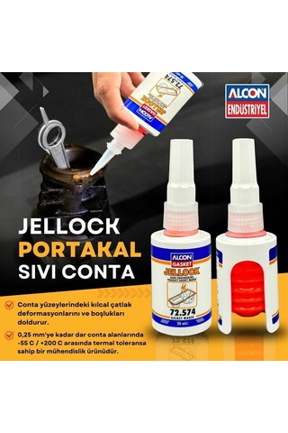 Alcon M-3330 Portakal Sıvı Conta 50 Ml Jellock Orange