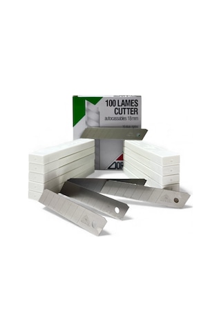 Zorro 1404 Geniş Maket Bıçağı Yedeği 18mm 7 Kırımlı 100 Adet