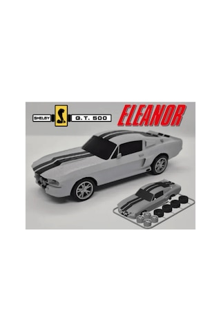 Gri Ve Siyah Eleanor Klasik Araba Kit Kart - Parçalı Yapıda Kendin Yap Dıy Hobi Maketi, Efsane Muscle Car Oyuncak, Klasik Otomobil Koleksiyonu İçin Masaüstü Dekor Süsü 14x10 Cm