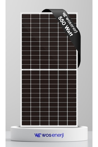 Wos Enerji Güneş Paneli Bifacial Half-Cut 550 W Perc 144 Hücreli Çift Yönlü Solar Panel