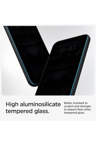 Apple iPhone 16 / 15 İle Uyumlu Kolay Kurulum Cam Ekran Koruyucu Glas.tr Ez Fit Privacy Hd 2 Adet Hayalet - Agl06905 Tr