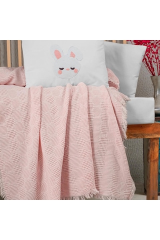 Kanz Bebek Waffle Müslin Nakışlı Pike Knz-021 Bunbun Bunbun