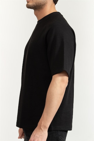 Cozy Flatback Rib Ss Relaxed Tee Erkek Bisiklet Yaka T-shirt Siyah