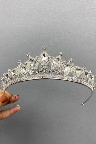 FdayAksesuar Gelin Saç Aksesuarı Ade Model Küçük Damla Taşlı Gelin Tacı FRDY31650