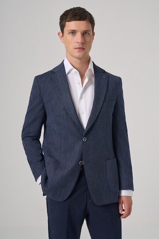 Morven Erkek Marine Poliviskon Trend Desenli Dynamic Fit Mono Yaka Ceket 26ks002005210 Marine