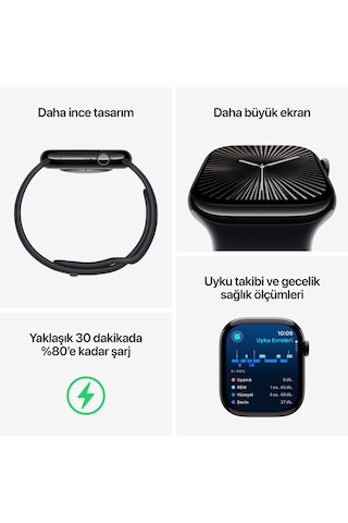 Apple Watch Series 10 GPS + Cellular 46 MM Titanyum Kasa Milano Loop M/L Akıllı Saat (Apple Türkiye Garantili)