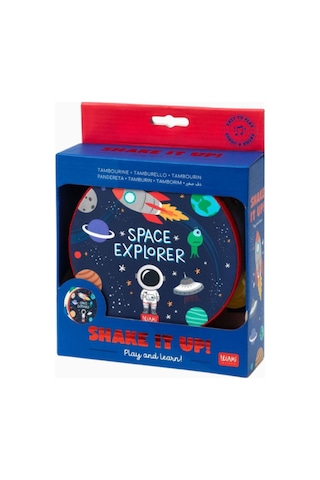 Legami Shake It Up Tamburin Space, 14,5 Cm, Çocuklar Için Ritim Oyuncağı Çocuk Müzik Aleti Ahşap