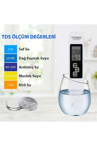 Yenilzd Sıcaklık Ölçüm Cihazı 3in1 Dijital Tds Su Kalitesi Değeri