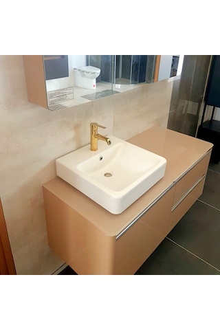 Güral Vit Kare Mobilya Üstü Batarya Delikli / Asma Lavabo (45 x 45)