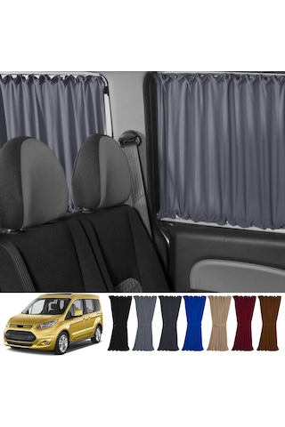 Pandami Ford Connect 1.nesil 2002-2013 Uyumlu Gri Raylı Oto Perde Takımı