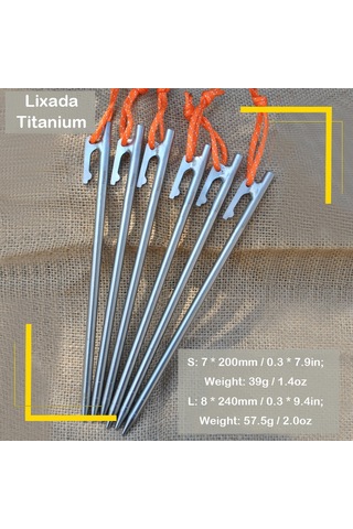 Teltree Ta6229 Titan Alaşımlı Çadır Kazığı 4'lü Set, Hafif Ve Dayanıklı Kamp Malzemesi Çok Renkli