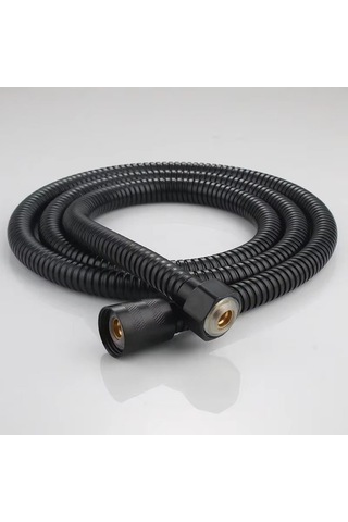 Siyah 5 Fonksiyonlu Duş Başlığı Ve 150cm Siyah Duş Hortumu Krom - Siyah