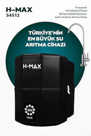 12 L Çelik Tank 15 Aşama Multi Mineral Su Arıtma Cihazı Hmaxs4512