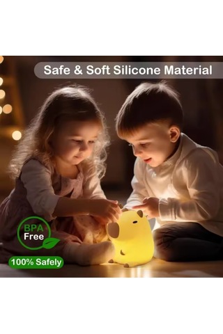 Sevimli Karikatür Kapibara Gece Lambası Silikon Hayvan Figürlü