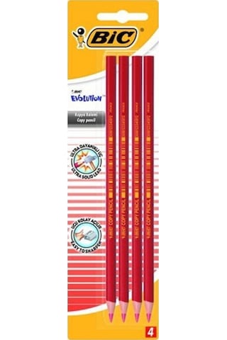 Bic Evolution Extra Güçlü Uç 4'Lü Blisterli Kırmızı Kopya Kalem