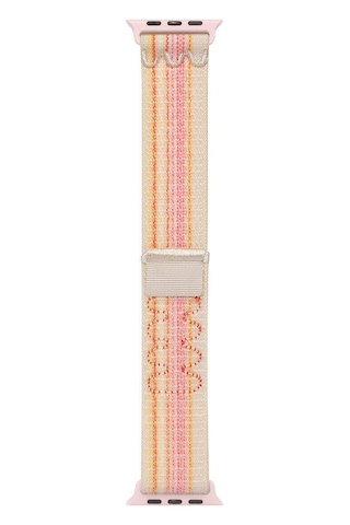 Apple Watch 7 45mm Krd-91 Hasır Kordon Strap Kayış Pembe