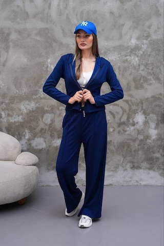 Elaxi Modal Kumaş Slim Fit Kapüşonlu İkili Takım Lacivert