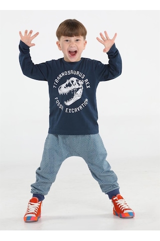 Casabony Fossil Erkek Çocuk Baggy Pantolon + T-shirt Takım-laci Lacivert