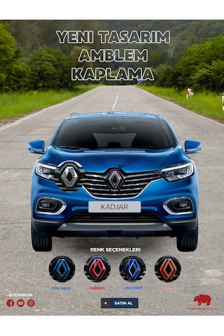 Renault Kadjar 2018-2024 Yeni Tasarım Amblem Kaplama Sticker