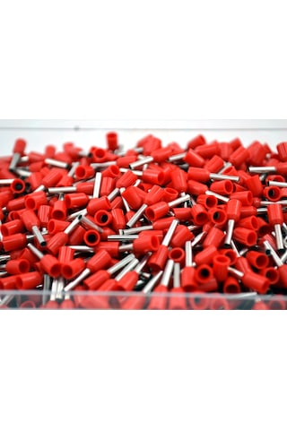 1000 Adet 1,00mm² Kablo Yüksüğü Bakır Kırmızı Yüksük