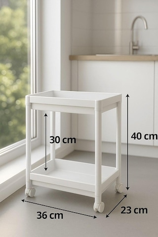 Sas Haus Flex Elite Pro 2 Katlı Beyaz Tekerlekli Çok Amaçlı Banyo & Mutfak Düzenleyici Raf - Evye Altı Raf Beyaz 4 Diğer